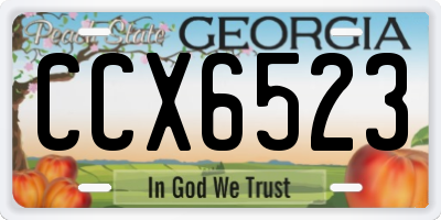GA license plate CCX6523