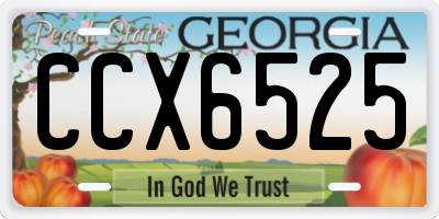 GA license plate CCX6525