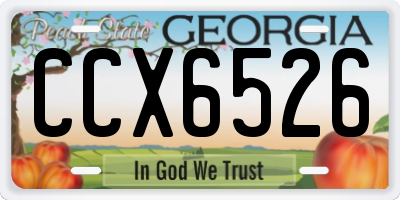 GA license plate CCX6526