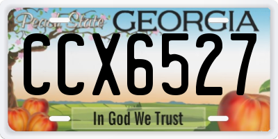 GA license plate CCX6527