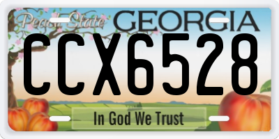 GA license plate CCX6528