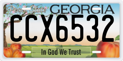 GA license plate CCX6532