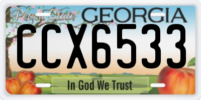 GA license plate CCX6533