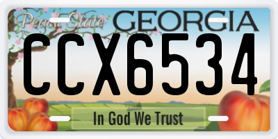 GA license plate CCX6534