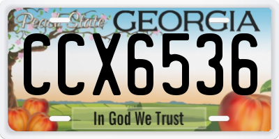 GA license plate CCX6536