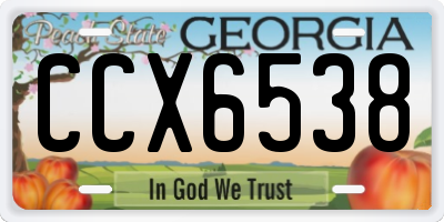 GA license plate CCX6538