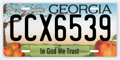 GA license plate CCX6539