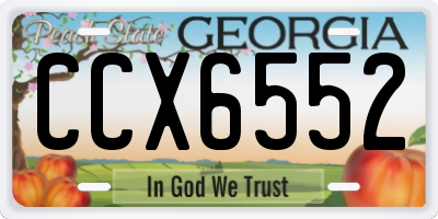 GA license plate CCX6552