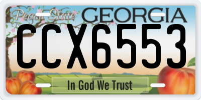 GA license plate CCX6553