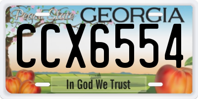 GA license plate CCX6554
