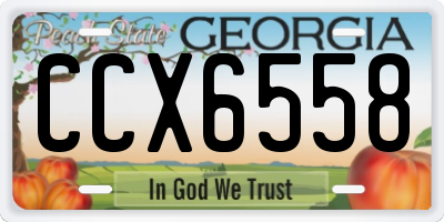 GA license plate CCX6558