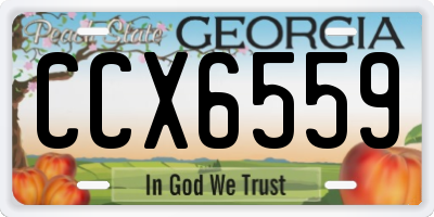 GA license plate CCX6559