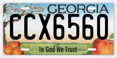 GA license plate CCX6560