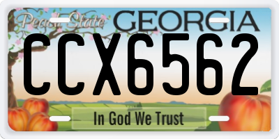GA license plate CCX6562