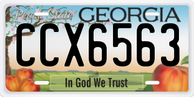 GA license plate CCX6563