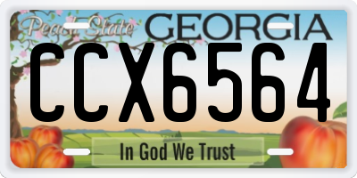 GA license plate CCX6564