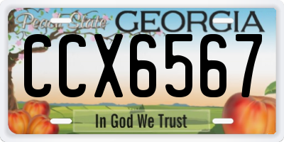 GA license plate CCX6567