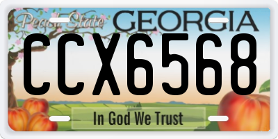 GA license plate CCX6568