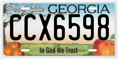 GA license plate CCX6598