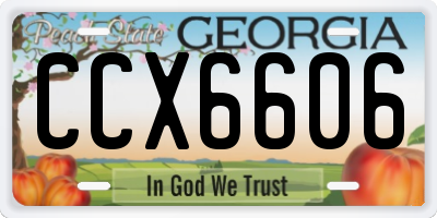 GA license plate CCX6606