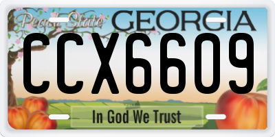 GA license plate CCX6609