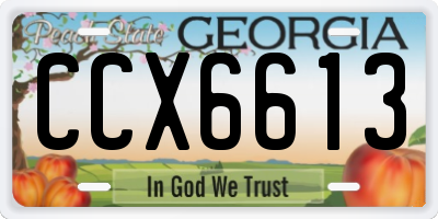 GA license plate CCX6613