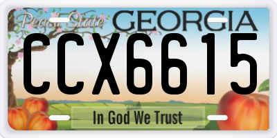 GA license plate CCX6615
