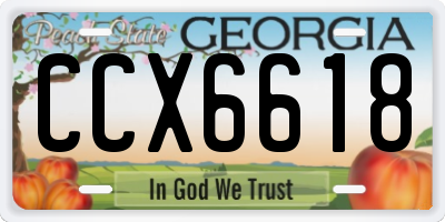 GA license plate CCX6618