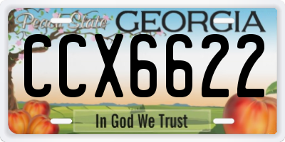 GA license plate CCX6622
