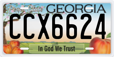 GA license plate CCX6624
