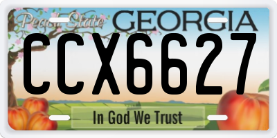 GA license plate CCX6627