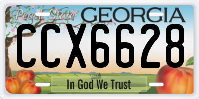 GA license plate CCX6628