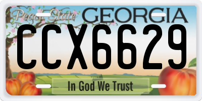 GA license plate CCX6629