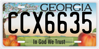 GA license plate CCX6635