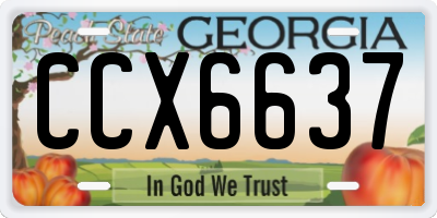 GA license plate CCX6637