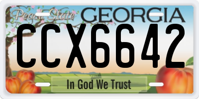 GA license plate CCX6642