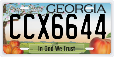 GA license plate CCX6644