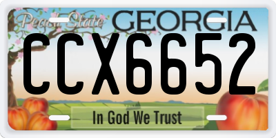 GA license plate CCX6652