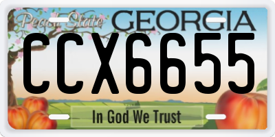GA license plate CCX6655