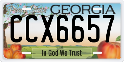 GA license plate CCX6657