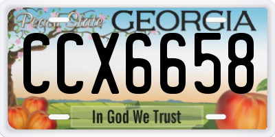 GA license plate CCX6658