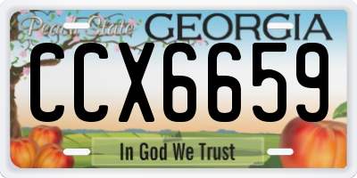 GA license plate CCX6659