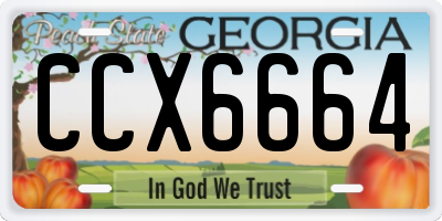 GA license plate CCX6664