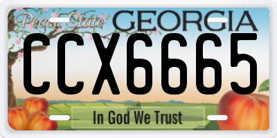 GA license plate CCX6665