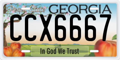 GA license plate CCX6667