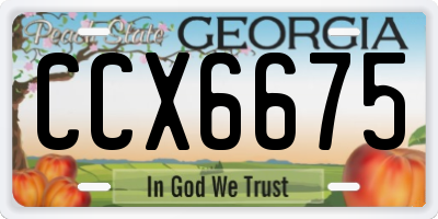 GA license plate CCX6675