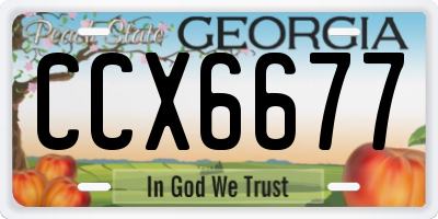 GA license plate CCX6677
