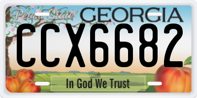 GA license plate CCX6682