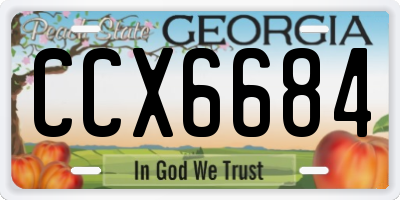 GA license plate CCX6684