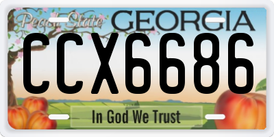 GA license plate CCX6686